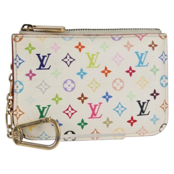 LOUIS VUITTON Monogram Multicolor Pochette Cles NM White M93734 LV Auth 132775V - Picture 1 of 12